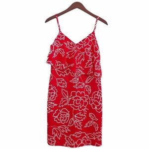 KARL LAGERFELD Paris NWT Dotted Floral Strap Dress Size 4 in Red and White